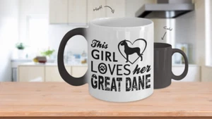 Color Changing Mug Dog Theme This Girl Loves Her Great Dane - Bild 1 von 3