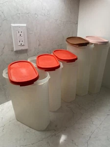 Tupperware Clear Square Kitchen Storage Containers with Lids #1615 Set of 5 - Picture 1 of 10