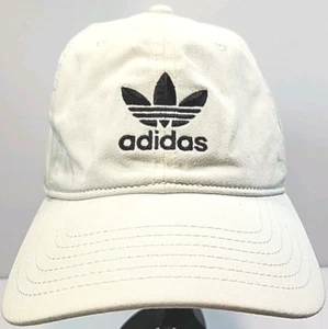 Gorra de béisbol Adidas blanca con logotipo negro con tirantes unisex de lona 100 % algodón - Imagen 1 de 14