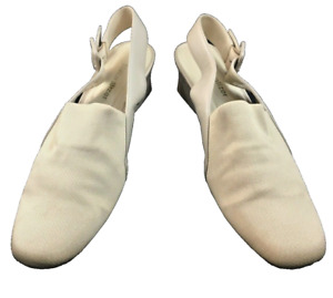 Naturalizer Women's Size 8.5 N Beige Nude Low Block Heel Slingback Pumps Shoes