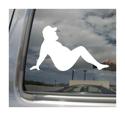 Mudflap Trucker - Fat Man humor divertido - calcomanía troquelada ventana automática 02027 Foto 1 de 2