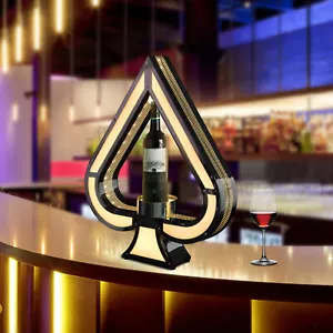 LED beleuchteter Schnapsflaschenständer Ace Of Spades Flaschenpräsenter Barregal - Bild 1 von 12