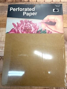 Two 8"x11" Brown Perforated Paper Sheets By Yarn Tree Designs For Crafts 14Ct - Picture 1 of 2