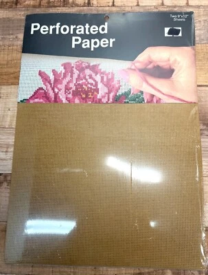 Two 8"x11" Brown Perforated Paper Sheets By Yarn Tree Designs For Crafts 14Ct - Image 1 of 2