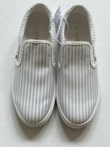 J.Crew gestreifte Halbschuhe aus Canvas Baumwolle Gummi brandneu Größe 7,5 - Bild 1 von 6