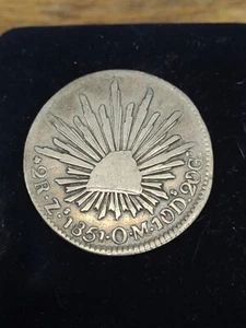 1851 Mexico Zs O.M. Mexican 2 reales - Picture 1 of 3