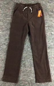 Gymboree Boys Brown Corduroy Fleece Lined Roll Cuff Pull On Drawstring Pants - Picture 1 of 13