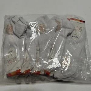 Zubii White Mini Anklet Non Slip Grip Socks 12-pack Size 6 Shoe Size Kids 8-11 - Picture 1 of 9