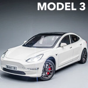 1:24 Model 3 Model Y Model S Model X Alloy Die Cast Car Model Sound and Light Ch - Picture 1 of 35