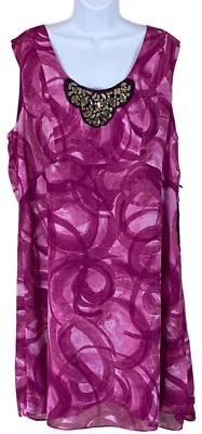 Vestido Vaina Simply Vera Wang Estrás Cóctel Talla XL Rosa Playa Fiesta Crucero Foto 1 de 4