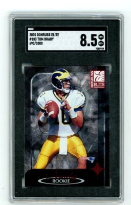2000 DONRUSS 精英汤姆·布莱迪 RC #0690/2000 #183 SGC 8.5  — 第 1/2 张图片