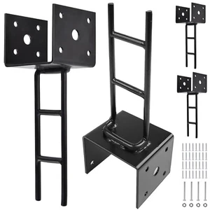 Pack U Shape Post Anchor 4"x 4" Post Base for Concrete Galvanized 4"x 4" 4 Pack - Picture 1 of 10