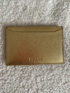 Prada Kartenetui Gold Saffiano Leder - Bild 1 von 7