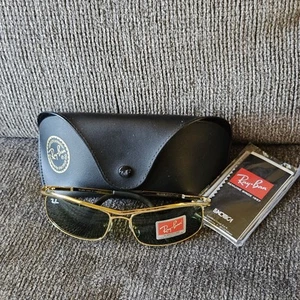 RAY-BAN RB3339 Gold Polarized Sunglasses 61 17 125 Olympian I Deluxe G-15 Green - Picture 1 of 9