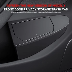 2 Pcs Car Front Door Storage Box and Trash Bin - Press to Open For Tesla Model Y - Picture 1 of 11