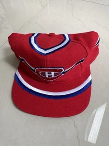 Vintage Montreal Canadiens Hat Twins Enterprise AOP Rings Red SnapBack 90s NHL - Picture 1 of 10