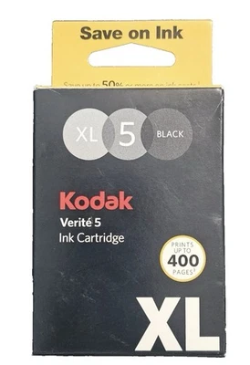 Genuine Kodak Verité 5 XL Black Ink Cartridge Sealed Box - Up To 400 Pages New - Image 1 of 3
