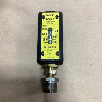 Schrader Verti-Scale Hydraulic Gauge, Range 300 - 1800 PSIG Pre Owned - Image 1 of 4