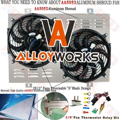 Aluminum Radiator Shroud Fan For 1979-1993 1990 Ford Mustang GT Foxbody Cougar - Image 1 of 4