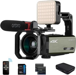 ORDRO AX65 4K Full HD Videokamera Camcorder, 12-fach optischer Zoom, 3,5" IPS Bildschirm - Bild 1 von 6