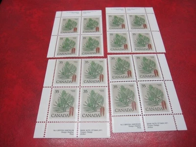 CANADA Unitrade# 721 35c MEDIUM-VALUE TREE DEFS. SET OF 4 INSCRIPTION MNH - Image 1 of 2