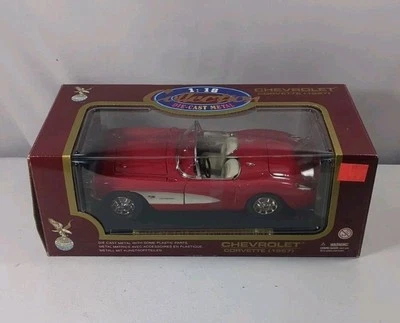 Road Legends 1957 Chevrolet Corvette vermelho carro de metal fundido 1:18 #92018 novo!!!! - Imagem 1 de 4