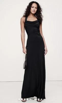 Banana Republic Matte Silk Backless Maxi Dress Size Petite 00 NWT RT$300 - Image 1 of 4