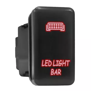 LED LIGHT BAR - Red Backlit Push In Switch 1.54"x 0.83" (Fit: Toyota) - Picture 1 of 6