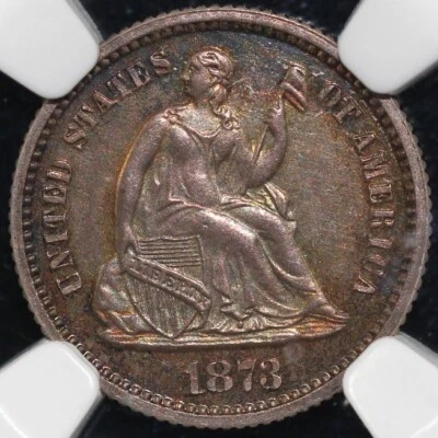 1873 H10c Proof Seated Liberty Half Dime NGC PF 65 - Image 1 of 4