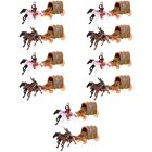  10 Sets Plastic Cowboy Model Toy Child Race Car Decorations Boys Toys