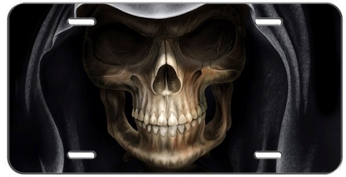 CUSTOM LICENSE PLATE HALLOWEEN SCARY REAPER SKULL AUTO TAG | eBay