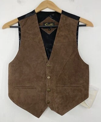 Scully Leather Vest Men’s Small State Seal Oklahoma Snap Buttons NWT - Image 1 of 4