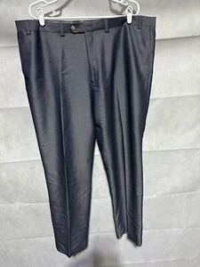 Ralph Lauren Men’s Navy Blue Flat Front Dress Pants Shiny Metallic Size 42 X 32 - Picture 1 of 4