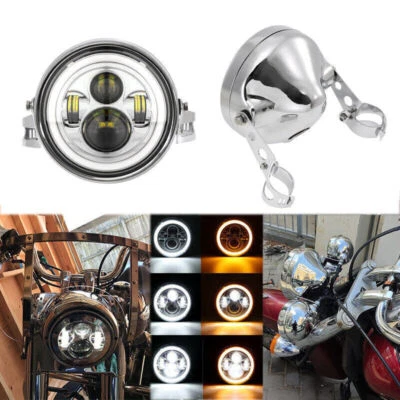 Farol de LED 7" + suporte de carcaça para Kawasaki Vulcan VN 500 750 800 900 1500 - Imagem 1 de 4