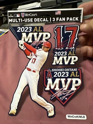 Shohei Ohtani Los Angeles Angels 2023 AL MVP 3 Pack Decal MLB - Image 1 of 2
