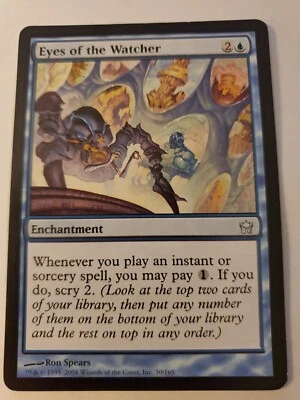 MTG Magic The Gathering Card Eyes of the Watcher Enchantment Blue Fifth Dawn  - Image 1 of 2