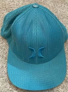 Hurley Turquoise Blue Snapback Trucker Hat Cap Surfing Surfer Swim The Classics - Picture 1 of 4