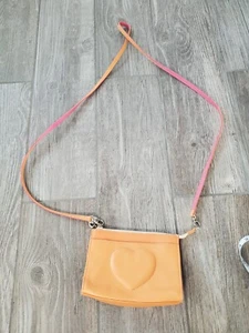 Brighton Orange Heart Leather Crossbody Bag - Picture 1 of 5