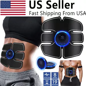 Abdominal Exercise Electric Muscle Stimulator Belt ABS Trainer Body Massager USA - Picture 1 of 12