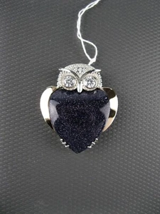 BROSCHE EULE SILBER 925 GOLD 375 AVENTURIN Zirkon Ukraine mit Etikett! - Bild 1 von 10