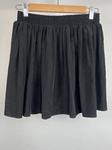 American Apparel Mini Skirt Women's Sz M/L Black A-line Elastic Waist Flowy - Picture 1 of 6