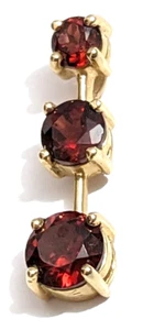 Massiver 14k Gelbgold Rubin Stufengröße Granate feiner Solitär Tropfen Anhänger 1,6 g - Bild 1 von 9