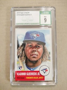 Topps Living Set #179 2019 Vladimir Guerrero Jr radiocontrol novato graduado CSG 9 como nuevo - Imagen 1 de 2
