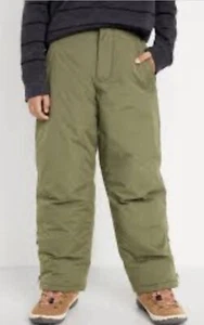 Old Navy Boys Green Snow Pants NWT Size L Size 10-12 Plus Zip Pockets NWT - Picture 1 of 2