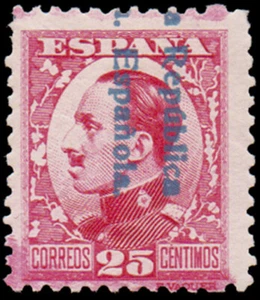 España 1931. Sobrecargados. Edifil x 598 hdpi. Sobrecarga invertida e incompleta - Imagen 1 de 1