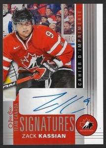 2013-14 O-Pee-Chee Team Canada Signatures Zack Kassian #TC-ZK (11)