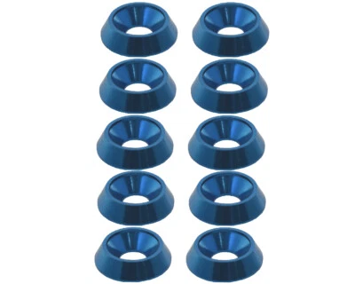 KEEP-RACING® 10 x Unterlegscheibe für Senkkopfschraube, 18 x 6mm, Aluminium, blau eloxiert