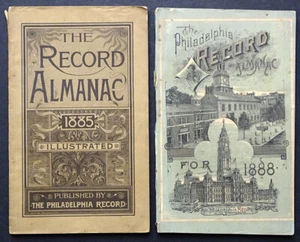 (2) 1885 & 1888 Antique PHILADELPHIA RECORD ALMANAC Newspaper Book PENNSYLVANIA - Picture 1 of 2