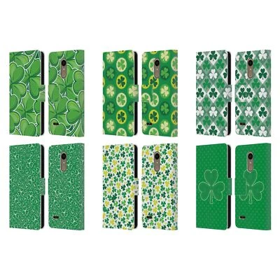 HEAD CASE DESIGNS SHAMROCK PATTERNS LEATHER BOOK WALLET CASE FOR LG PHONES 1 - Image 1 of 4