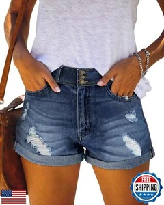 CHICZONE Ripped Jean Shorts for Women High Waisted Distressed Denim Shorts Na - Picture 1 of 5